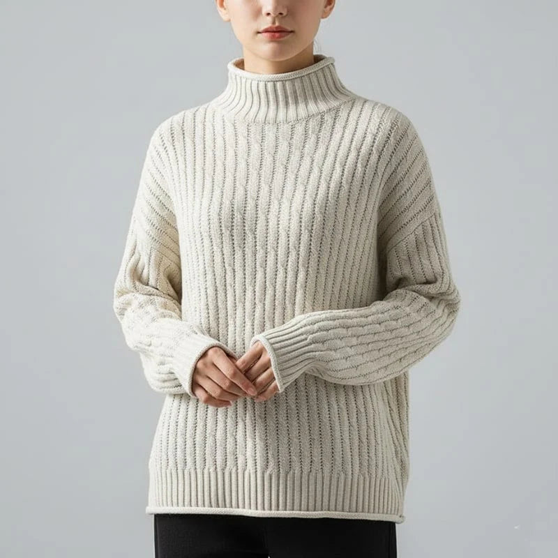 Eleine Women's Cozy Drop-Shoulder Knit Pullover Sweater