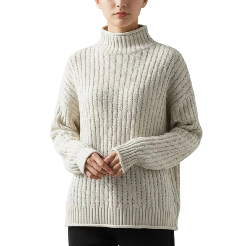Eleine Women's Cozy Drop-Shoulder Knit Pullover Sweater