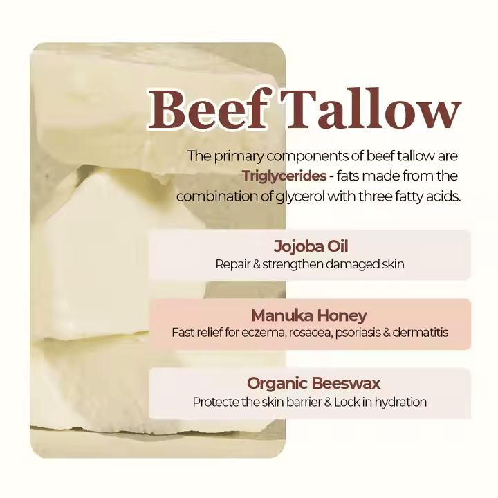 Whipped Beef Tallow Moisturizing Soothing Skincare Face Body Moisturizer Cream Balm