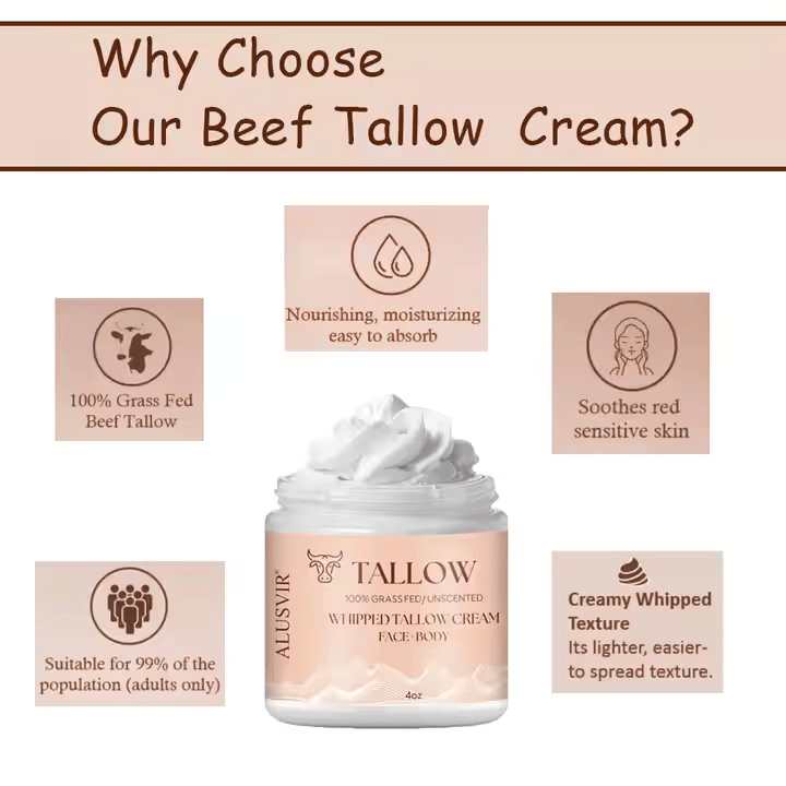 Whipped Beef Tallow Moisturizing Soothing Skincare Face Body Moisturizer Cream Balm